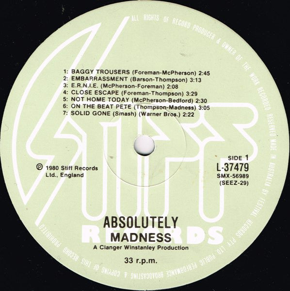 Madness – Absolutely LP vinyl record, image 3 of 6