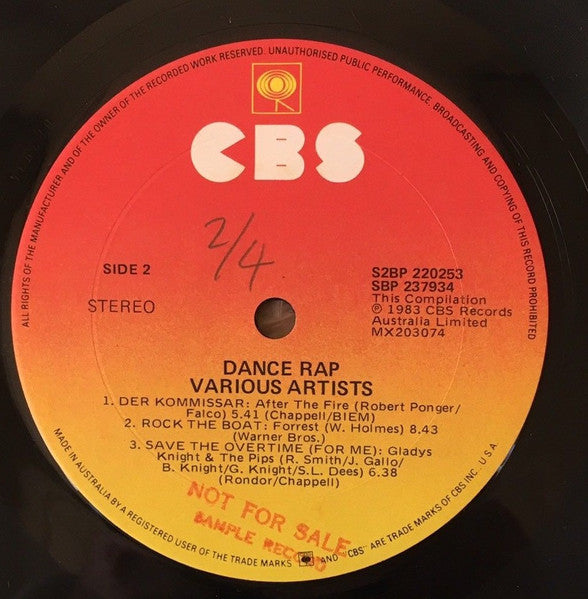 Various – Dance Rap 83 (2xLP) LP vinyl record, image 4 of 6
