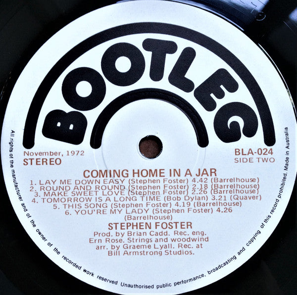 Steve Foster – Coming Home In A Jar LP vinyl record, image 8 of 8