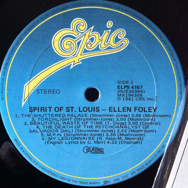 Ellen Foley – Spirit Of St. Louis LP vinyl record, image 3 of 6