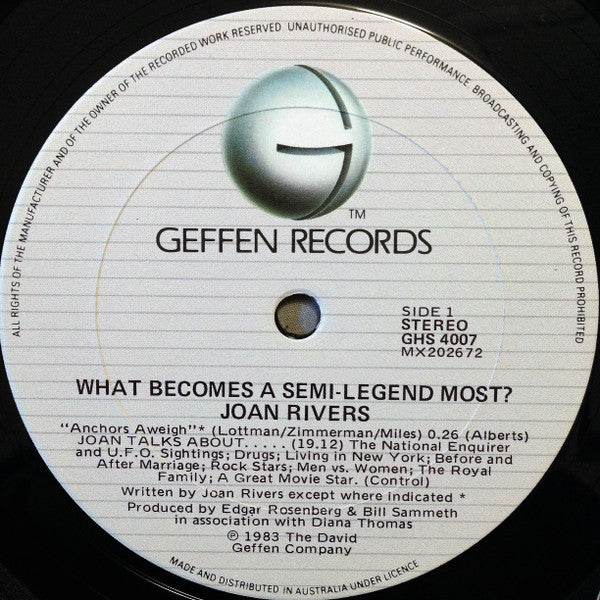 Joan Rivers – What Becomes A Semi-Legend Most? LP vinyl record, image 3 of 4