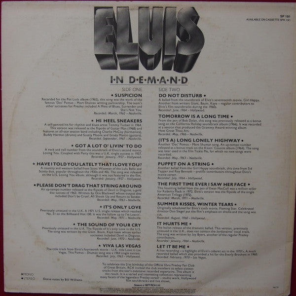 Elvis Presley – Elvis In Demand LP vinyl record, image 4 of 4