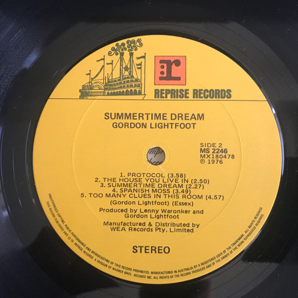 Gordon Lightfoot – Summertime Dream LP vinyl record, image 6 of 6