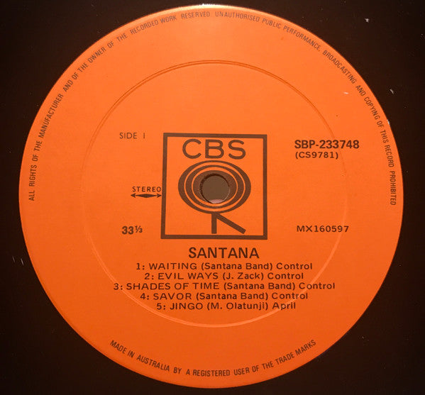 Santana – Santana LP vinyl record, image 3 of 4
