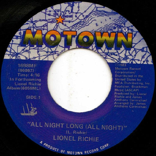 Lionel Richie – All Night Long (All Night) 7" vinyl record, image 1 of 2