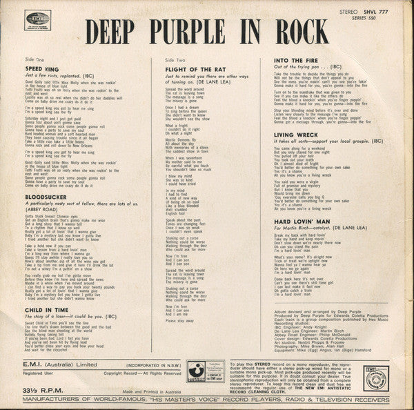 Deep Purple – In Rock LP vinyl record, image 2 of 8