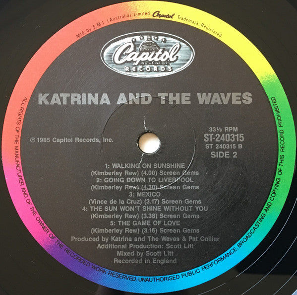 Katrina And The Waves – Katrina And The Waves LP vinyl record, image 4 of 4