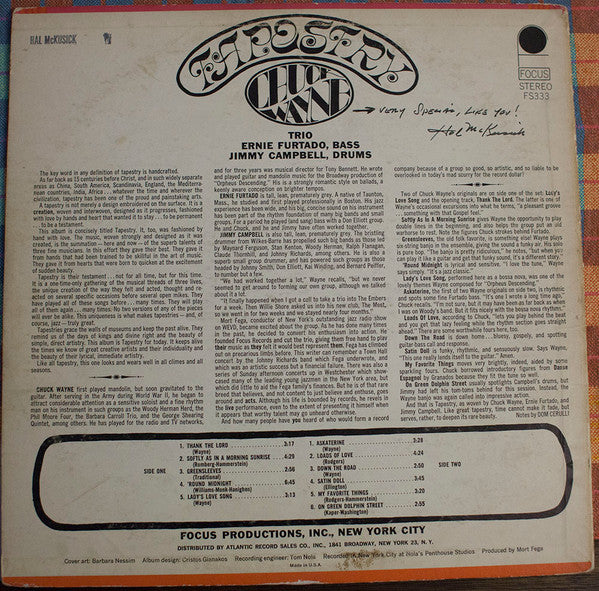 The Chuck Wayne Trio – Tapestry LP vinyl record, image 2 of 4