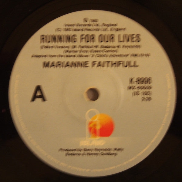 Marianne Faithfull – Running For Our Lives 7" vinyl record, image 1 of 2