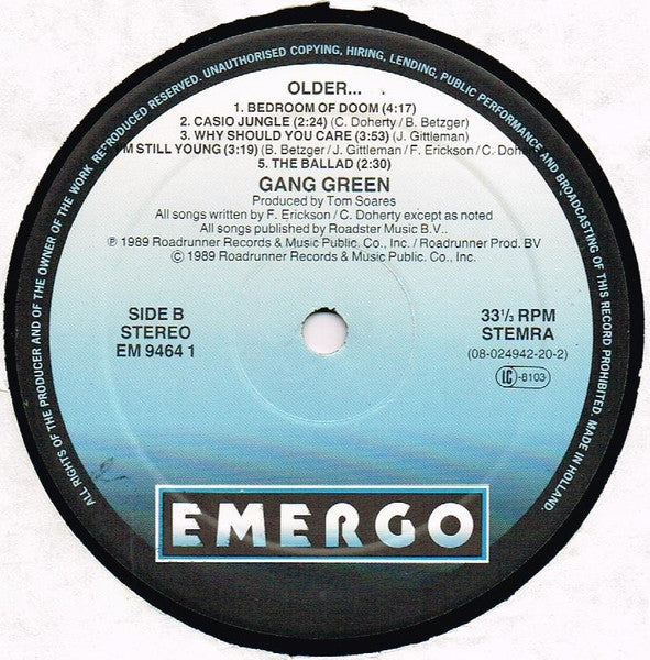 Gang Green – Older... Budweiser LP vinyl record, image 4 of 6