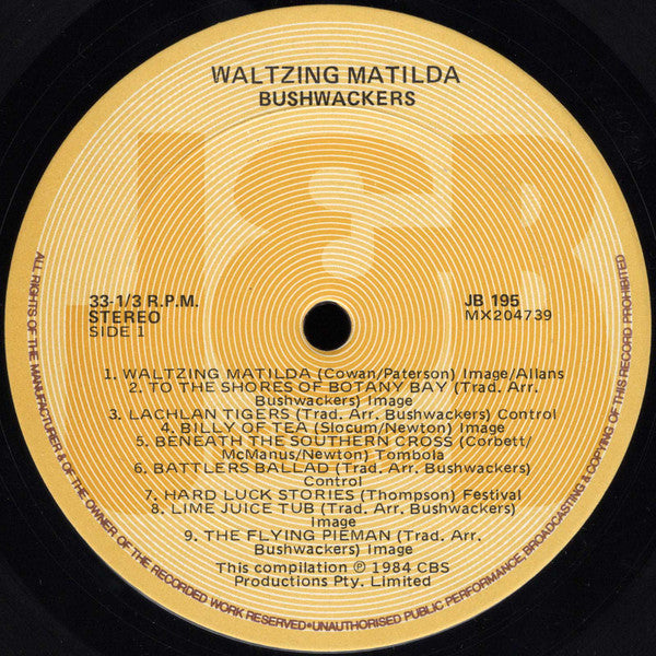 The Bushwackers – Waltzing Matilda LP vinyl record, image 3 of 4