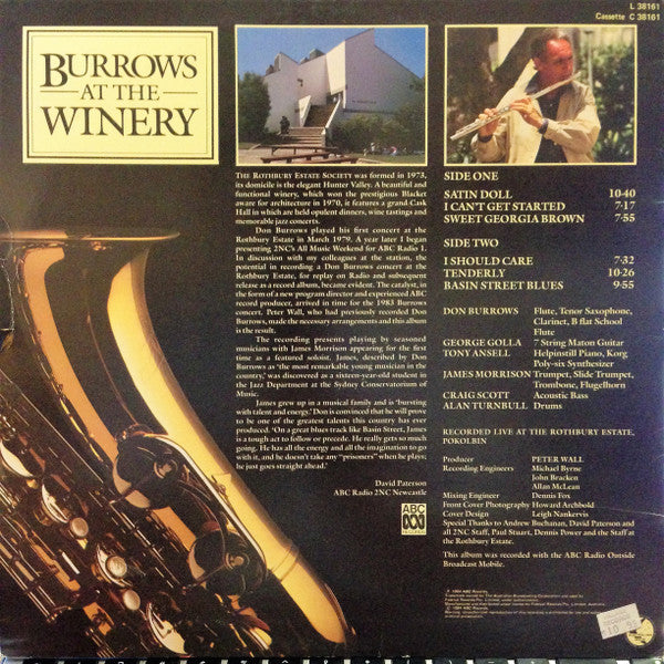 Don Burrows – Burrows At The Winery LP vinyl record, image 2 of 5