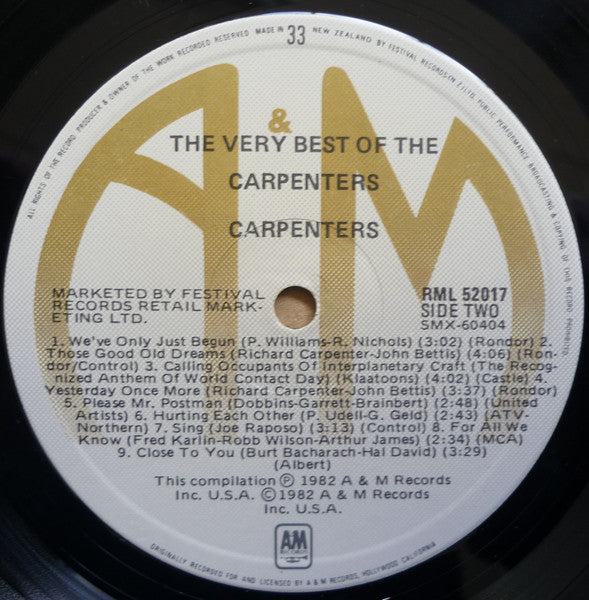 Carpenters – The Very Best Of The Carpenters LP vinyl record, image 5 of 6