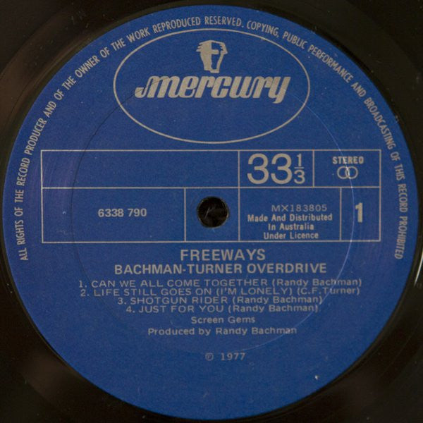 Bachman-Turner Overdrive – Freeways LP vinyl record, image 3 of 4
