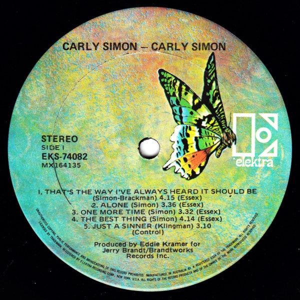 Carly Simon – Carly Simon LP vinyl record, image 3 of 4