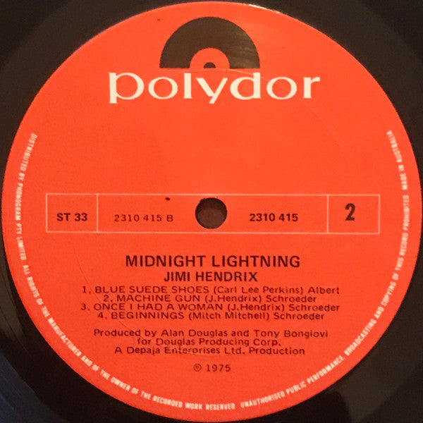 Jimi Hendrix – Midnight Lightning LP vinyl record, image 4 of 4