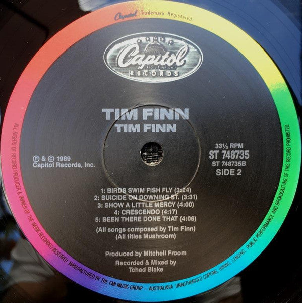 Tim Finn – Tim Finn LP vinyl record, image 5 of 5