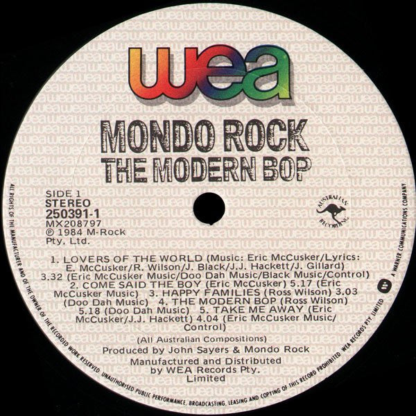 Mondo Rock – The Modern Bop LP vinyl record, image 5 of 6