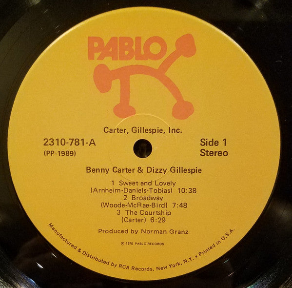 Benny Carter, Dizzy Gillespie – Carter, Gillespie, Inc. LP vinyl record, image 3 of 4