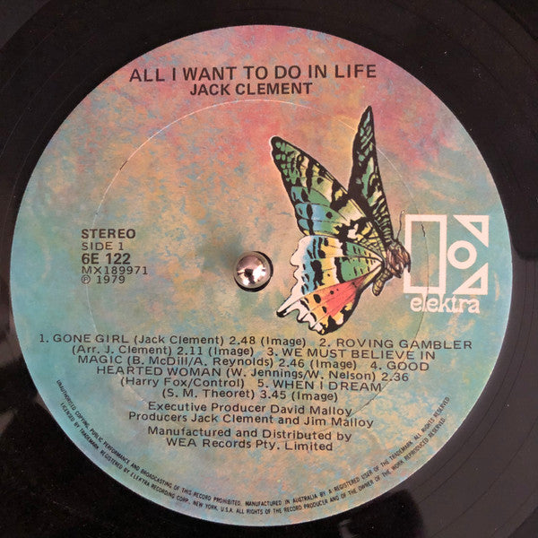 Jack Clement – All I Want To Do In Life LP vinyl record, image 3 of 4