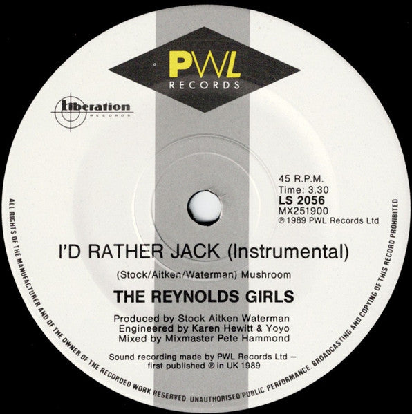 The Reynolds Girls – I'd Rather Jack 7" vinyl record, image 4 of 4