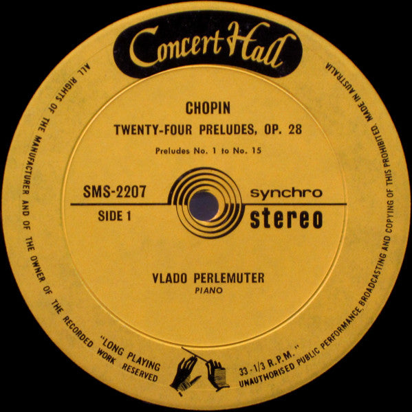 Frédéric Chopin, Vlado Perlemuter – 24 Preludes Op. 28 - Prelude No. 25 No. 45 LP vinyl record, image 3 of 4