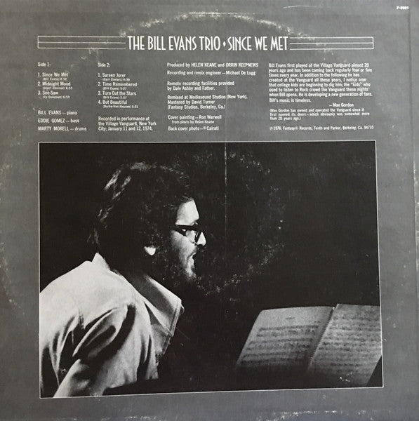 The Bill Evans Trio – Since We Met LP vinyl record, image 2 of 6
