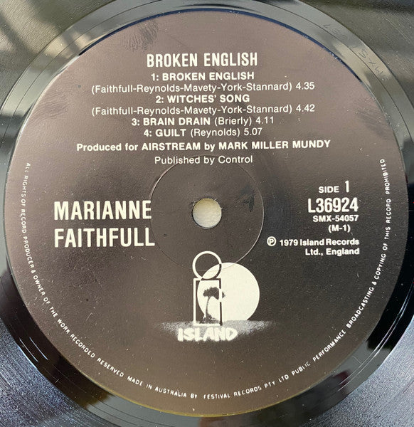 Marianne Faithfull – Broken English LP vinyl record, image 3 of 4