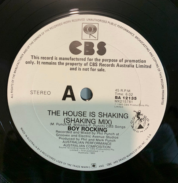 Boy Rocking – The House Is Shaking 12" vinyl record, image 3 of 4