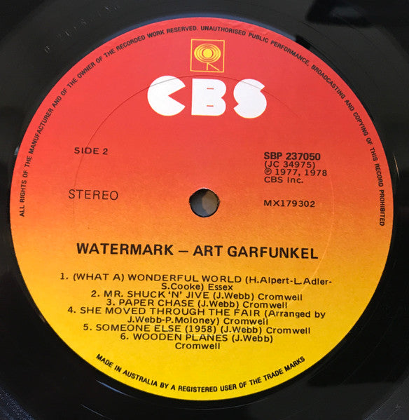 Art Garfunkel – Watermark LP vinyl record, image 4 of 6
