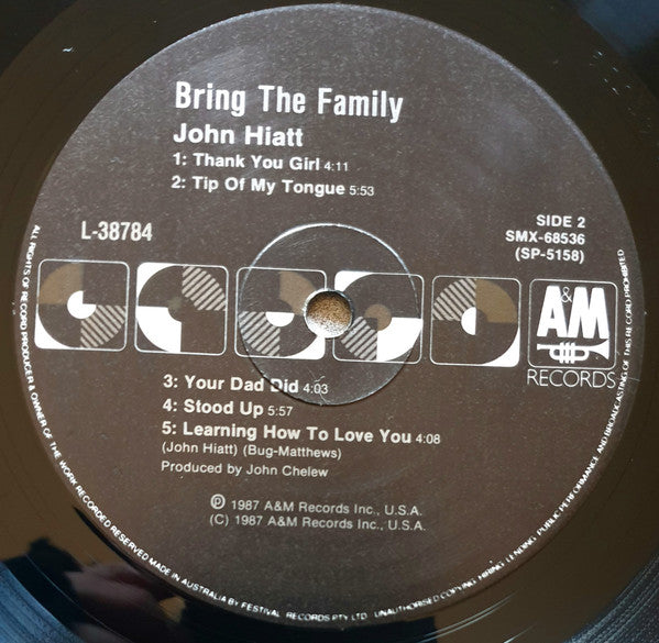 John Hiatt – Bring The Family LP vinyl record, image 6 of 8