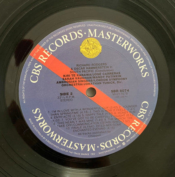 Kiri Te Kanawa, José Carreras, Sarah Vaughan, Mandy Patinkin – South Pacific LP vinyl record, image 3 of 4
