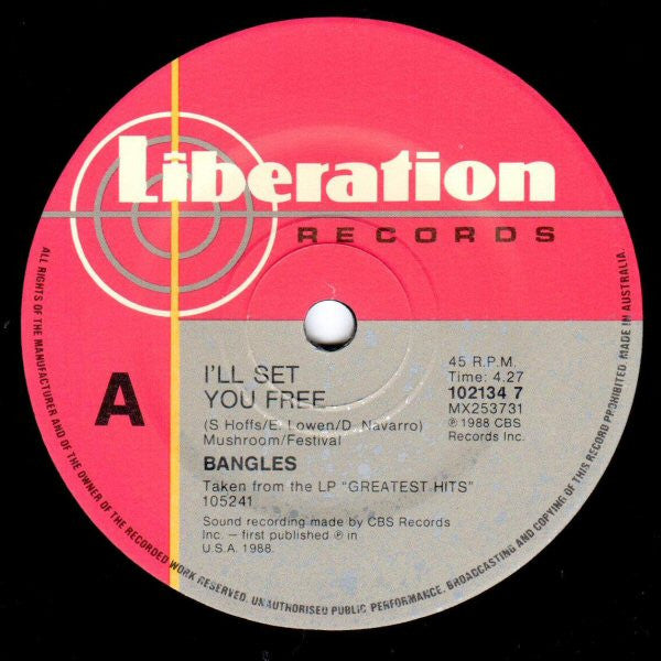 Bangles – I'll Set You Free 7" vinyl record, image 3 of 4