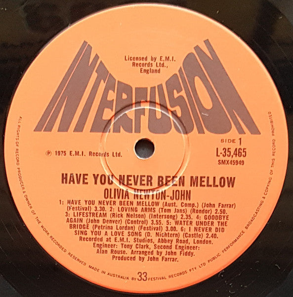 Olivia Newton-John – Have You Never Been Mellow LP vinyl record, image 3 of 4
