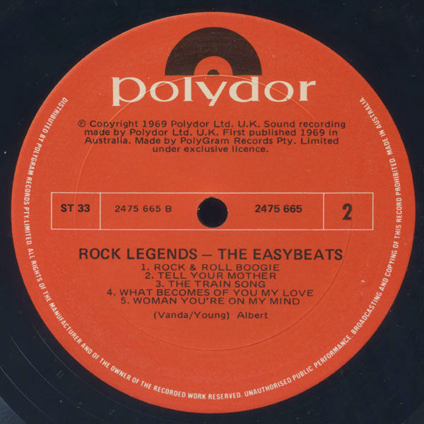 The Easybeats – Rock Legends LP vinyl record, image 4 of 4
