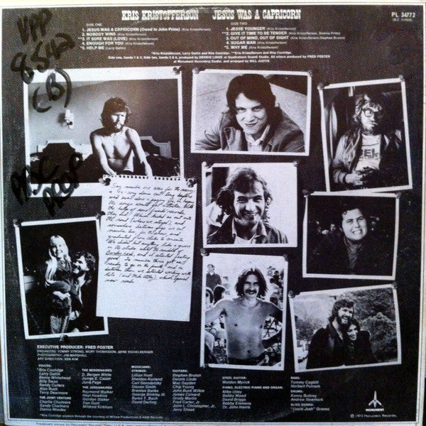Kris Kristofferson – Jesus Was A Capricorn LP vinyl record, image 3 of 8