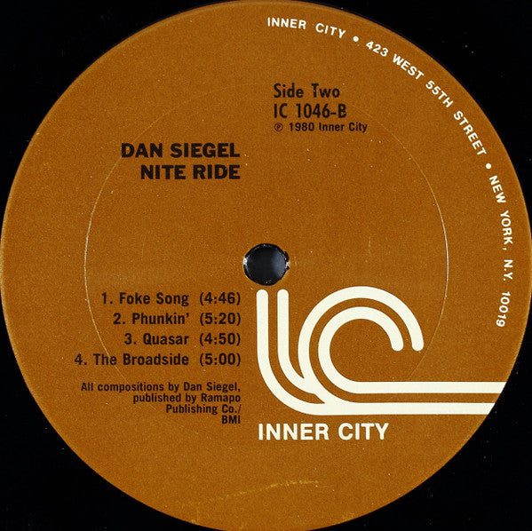 Dan Siegel – Nite Ride LP vinyl record, image 4 of 4