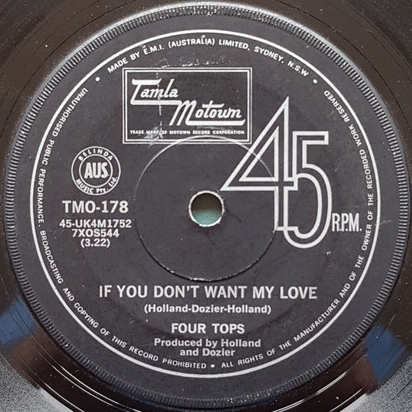 Four Tops – You Keep Running Away 7" vinyl record, image 2 of 2