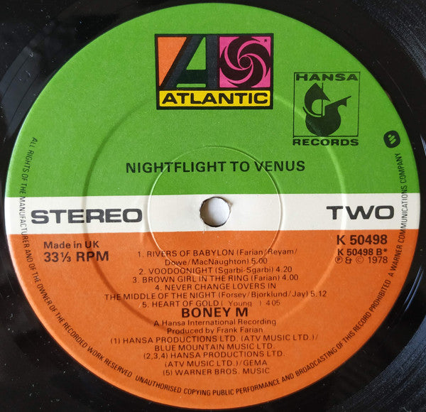 Boney M. – Nightflight To Venus LP vinyl record, image 6 of 7