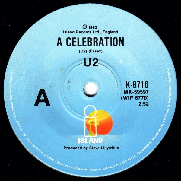 U2 – A Celebration 7" vinyl record, image 1 of 4