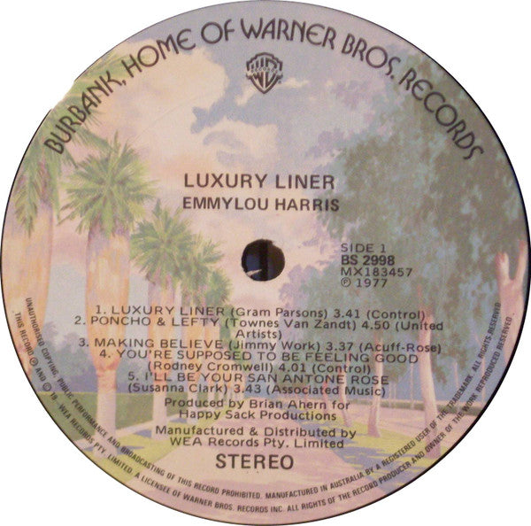 Emmylou Harris – Luxury Liner LP vinyl record, image 3 of 4