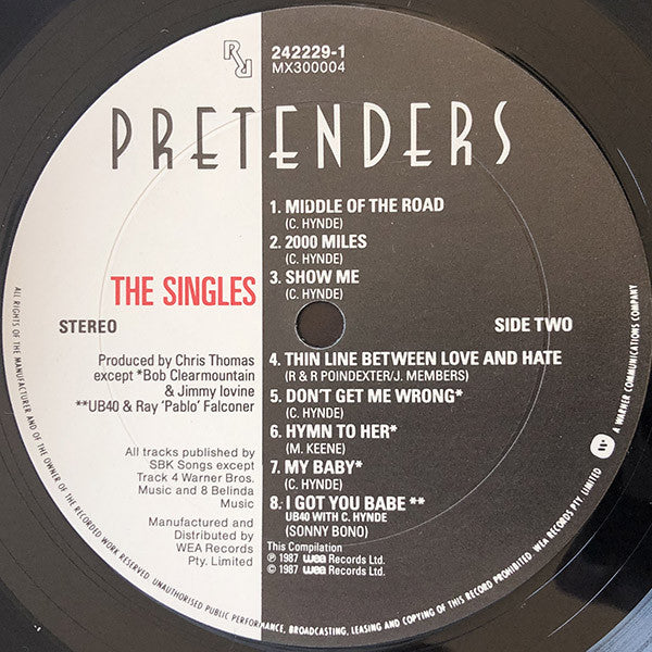 The Pretenders – The Singles LP vinyl record, image 4 of 6