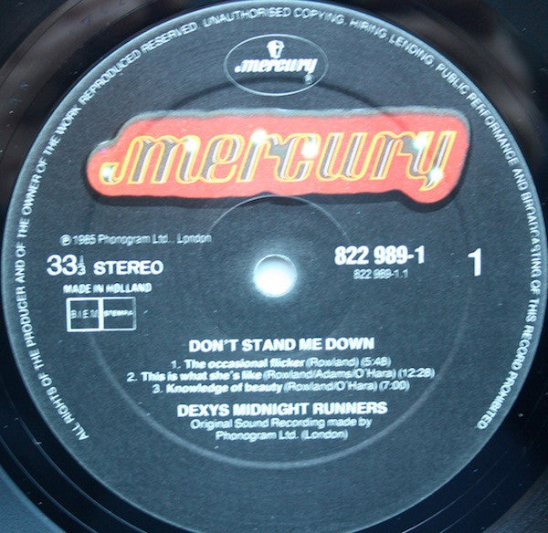 Dexys Midnight Runners – Don't Stand Me Down LP vinyl record, image 3 of 7