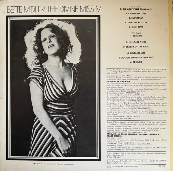 Bette Midler – The Divine Miss M LP vinyl record, image 2 of 4