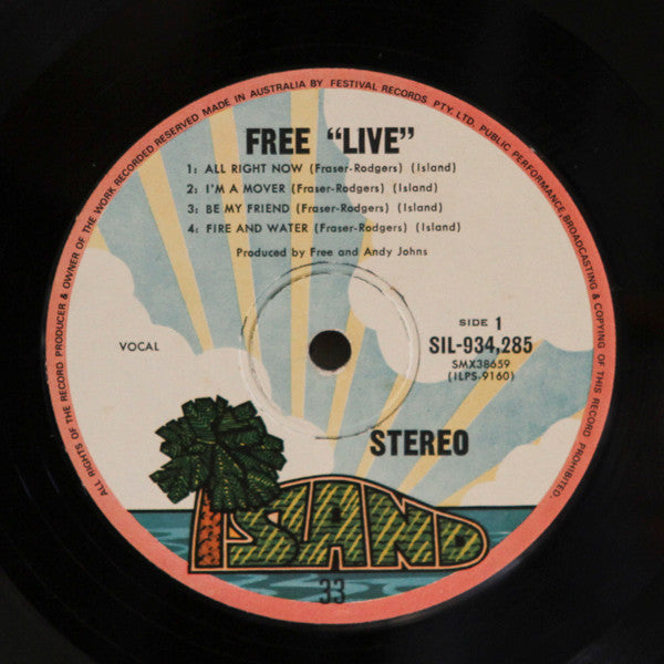 Free – Free Live LP vinyl record, image 3 of 4