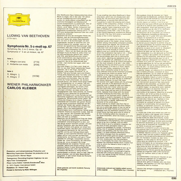 Ludwig van Beethoven, Wiener Philharmoniker, Carlos Kleiber – Symphonie Nr. 5 LP vinyl record, image 2 of 7