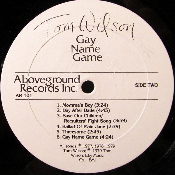 Tom Wilson Weinberg – Gay Name Game LP vinyl record, image 4 of 4