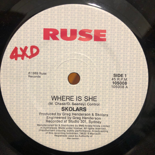 Skolars – Where Is She 7" vinyl record, image 4 of 5