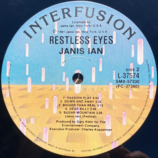 Janis Ian – Restless Eyes LP vinyl record, image 4 of 6