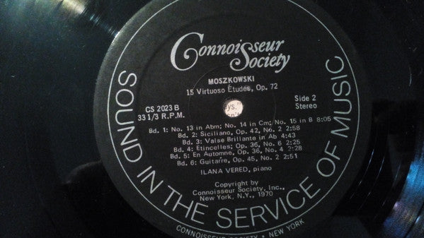 Moritz Moszkowski, Ilana Vered – 15 Virtuoso Études, Op. 72 LP vinyl record, image 3 of 4